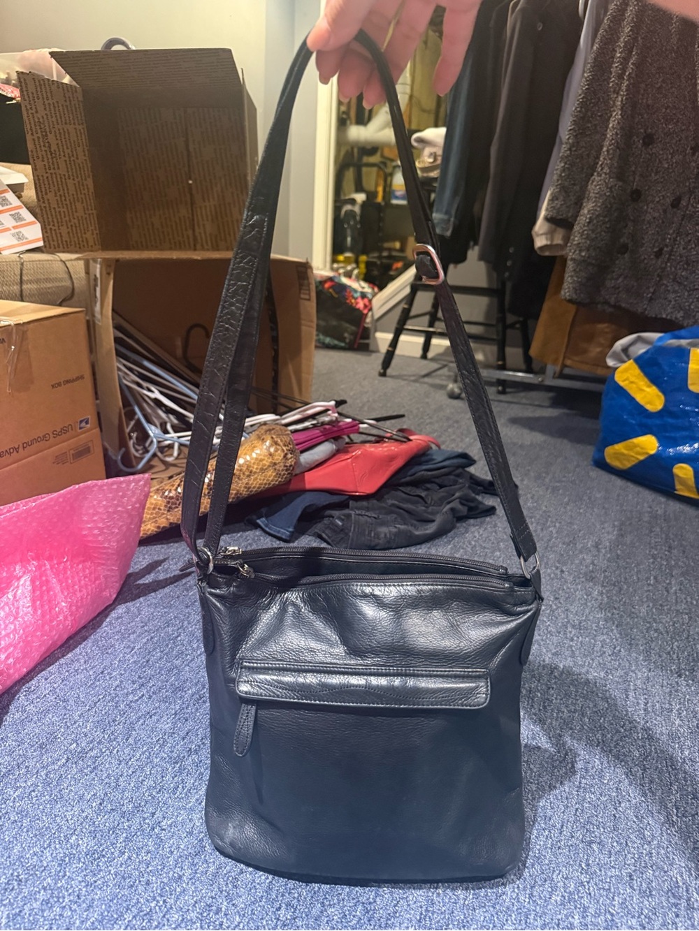 Black Leather Shoulder Bag